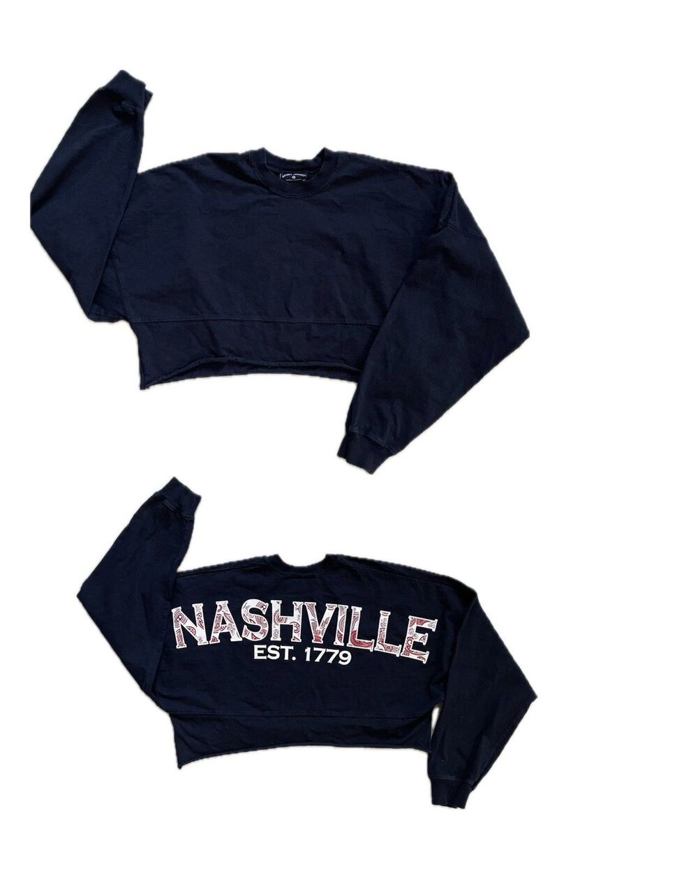 Spirit Jersey Nashville EST 1779 Blue Cropped Pullover Sweatshirt Women's XS